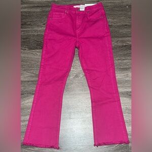 Loft Hot Pink High Rise “The Kick Crop” Jeans 0/25